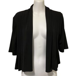 Vintage Periwinkle Pleated Black Open Cardigan Top